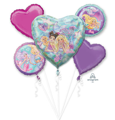 Picture of Mermaid Barbie Foil Balloon Bouquet (5pc)