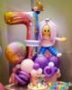 Picture of Custom Foil Number Birthday Balloon Arrangements with twisted Character