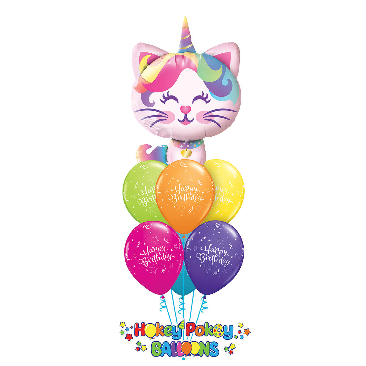 Picture of Balloon Bouquet -  Birthday Mythical Caticorn (7pc) 