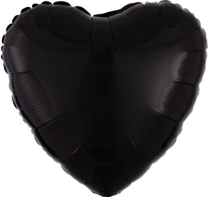 Picture of 17" Black Heart Foil Balloon (helium-filled)
