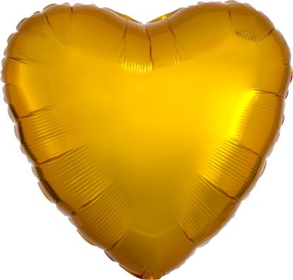 Picture of 17" Metallic Gold Heart Foil Balloon (helium-filled) 