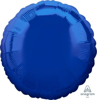 Picture of 18" Navy Blue Decorator Circle Foil Balloon (helium-filled) 