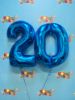Picture of 26''Blue  Number 0 - Foil Balloon (helium-filled)