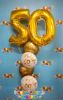 Picture of Happy 50th Anniversary - Gold Balloon Bouquet  (6pc)