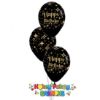 Picture of 11'' Happy Birthday Gold Diamonds - Balloon Bouquet (up to 13 balloons) 