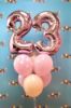 Picture of 11 Inch Helium Balloon Bouquet of 6 with 2 foil Numbers