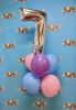 Picture of 11 Inch Helium Balloon Bouquet of 6 with foil Number on top